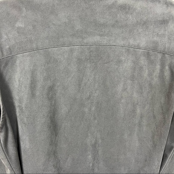 KATHERINE BARCLAY SUEDE CASCADE FRONT GREY VEST SIZE SMALL - Picture 12 of 14